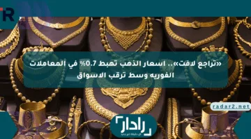«تراجع لافت».. أسعار الذهب تهبط 0.7% في المعاملات الفورية وسط ترقب الأسواق